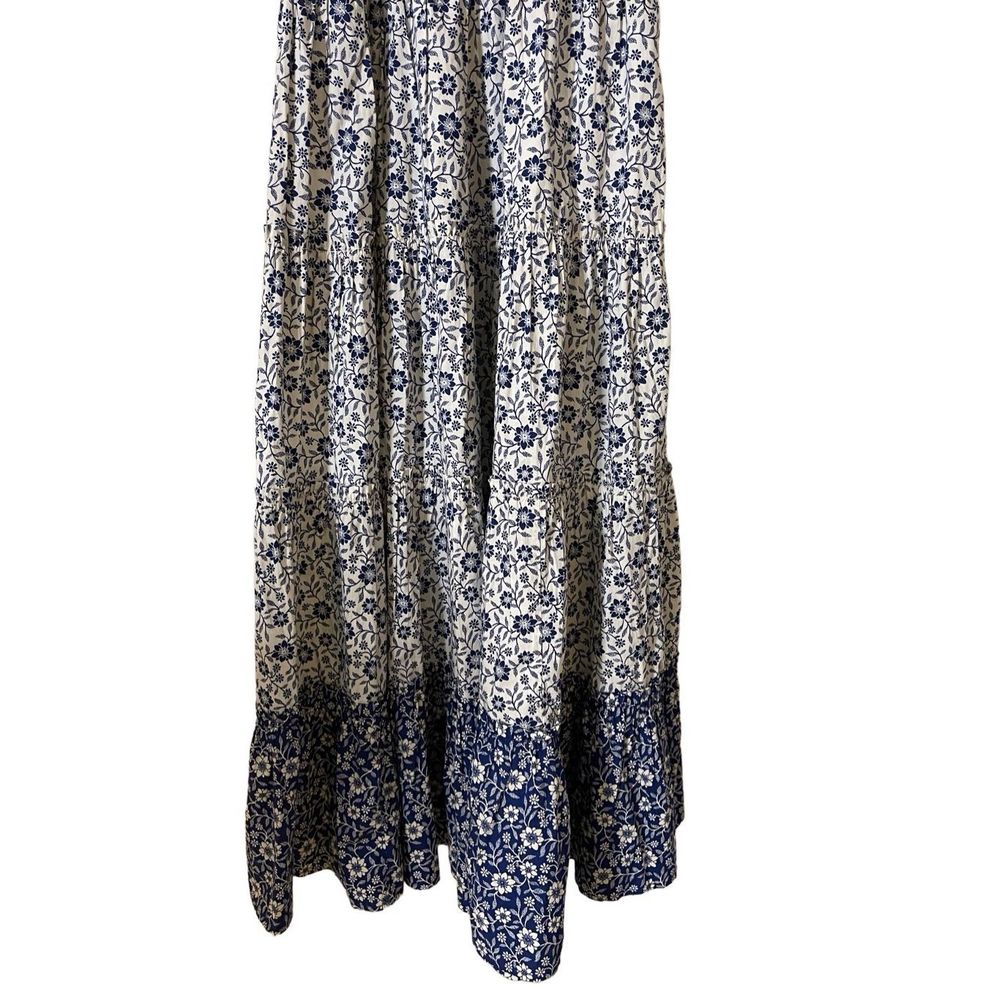 Doen Blue and White Floral Midi Dress - Picture 11 of 16